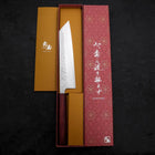 Kiritsuke AUS-10 Nashiji Damascus Purple Urushi Handle 210mm (8.3”)-[Musashi]-[Japanese-Kitchen-Knives]