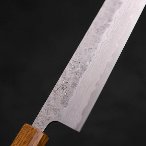 Kiritsuke AUS-10 Nashiji Damascus Yaki Urushi Handle 210mm (8.3”)-[Musashi]-[Japanese-Kitchen-Knives]