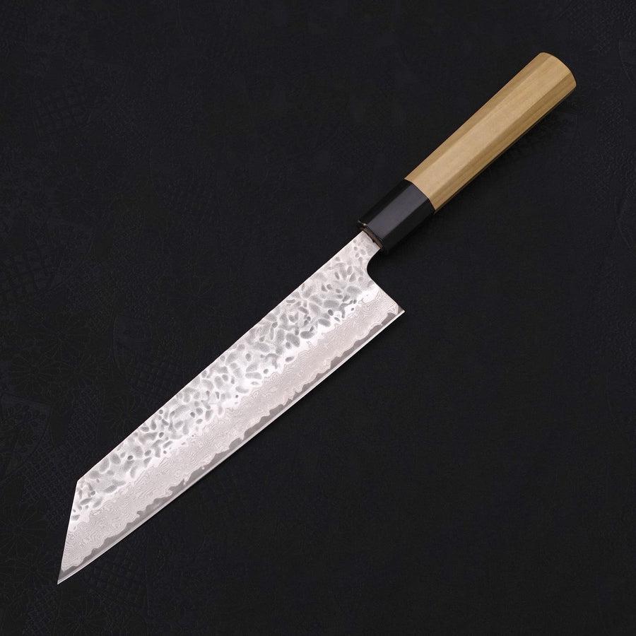 Kiritsuke AUS-10 Tsuchime Damascus Buffalo Magnolia Handle 210mm-AUS-10-Damascus-Japanese Handle-[Musashi]-[Japanese-Kitchen-Knives]