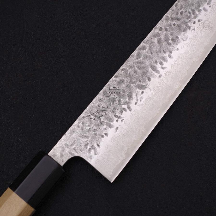 Kiritsuke AUS-10 Tsuchime Damascus Buffalo Magnolia Handle 240mm-AUS-10-Damascus-Japanese Handle-[Musashi]-[Japanese-Kitchen-Knives]
