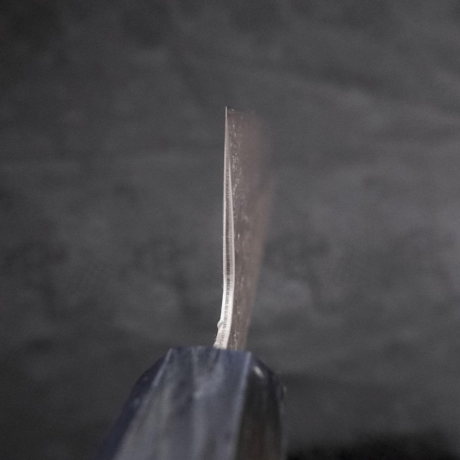 Kiritsuke AUS-10 Tsuchime Damascus Dark-Blue Urushi Handle 210mm-[Musashi]-[Japanese-Kitchen-Knives]