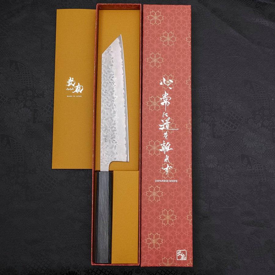 Kiritsuke AUS-10 Tsuchime Damascus Dark-Blue Urushi Handle 210mm-[Musashi]-[Japanese-Kitchen-Knives]