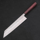 Kiritsuke AUS-10 Tsuchime Damascus Purple Urushi Handle 210mm (8.3”)-[Musashi]-[Japanese-Kitchen-Knives]