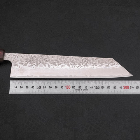 Kiritsuke AUS-10 Tsuchime Damascus Purple Urushi Handle 210mm (8.3”)-[Musashi]-[Japanese-Kitchen-Knives]