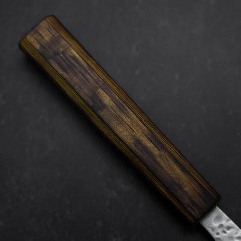 Kiritsuke AUS-10 Tsuchime Damascus Sumi Urushi Handle 210mm (8.3”)-[Musashi]-[Japanese-Kitchen-Knives]