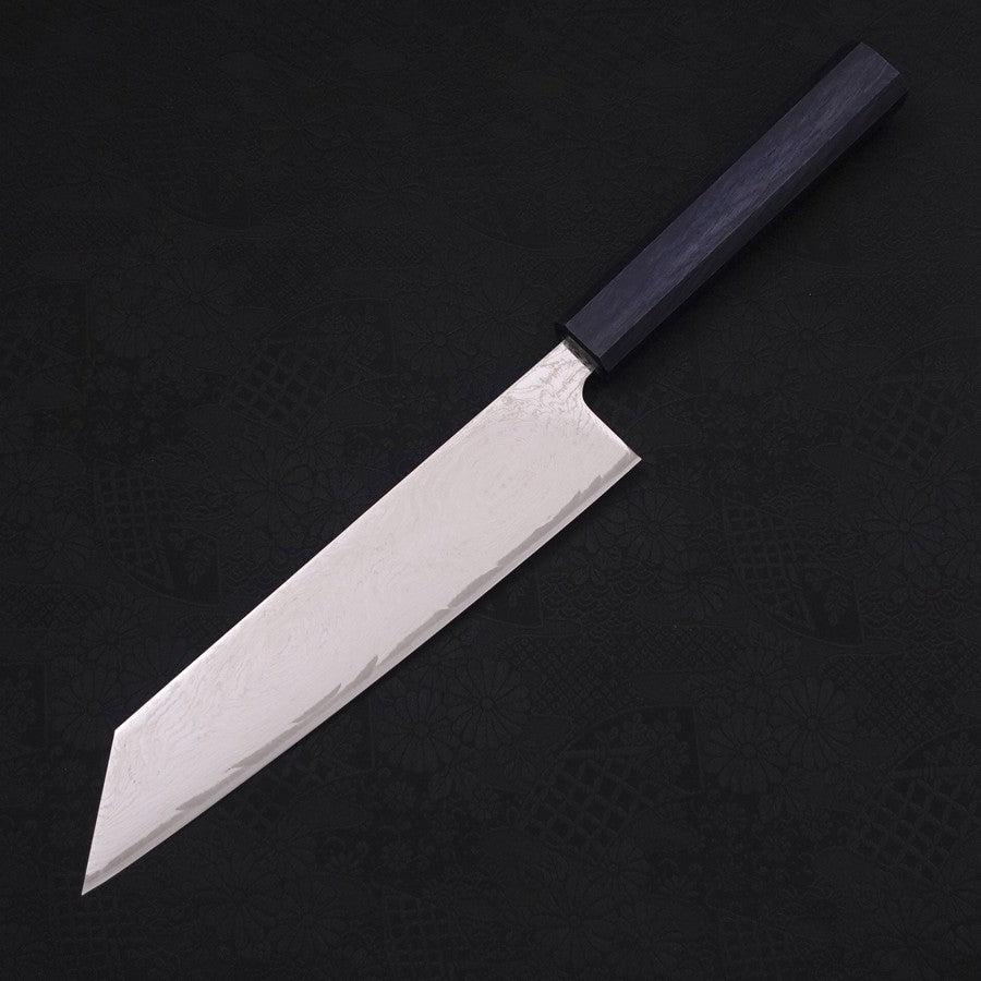 Kiritsuke AUS-10 Wave Nickel Damascus Dark Blue Handle 210mm-AUS-10-Damascus-Japanese Handle-[Musashi]-[Japanese-Kitchen-Knives]