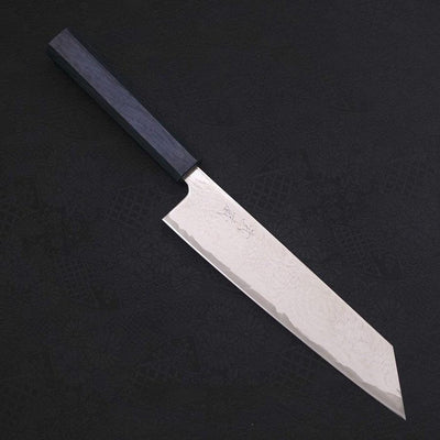 Kiritsuke AUS-10 Wave Nickel Damascus Dark Blue Handle 210mm-AUS-10-Damascus-Japanese Handle-[Musashi]-[Japanese-Kitchen-Knives]