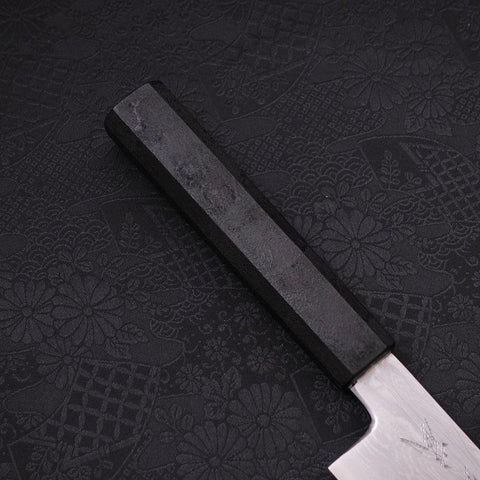 Kiritsuke Blue Steel #1 Suminagashi Black Ishime Handle 200mm (7.9”)-[Musashi]-[Japanese-Kitchen-Knives]