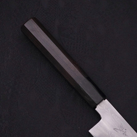 Kiritsuke Blue Steel #1 Suminagashi Buffalo Ebony Handle 200mm (7.9”)-[Musashi]-[Japanese-Kitchen-Knives]