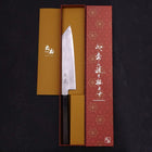 Kiritsuke Blue Steel #1 Suminagashi Buffalo Ebony Handle 200mm (7.9”)-[Musashi]-[Japanese-Kitchen-Knives]