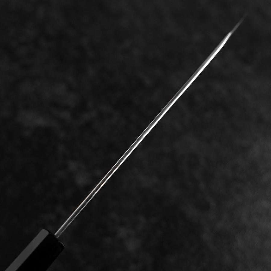 Kiritsuke Blue Steel #1 Suminagashi Buffalo Ebony Handle 200mm-[Musashi]-[Japanese-Kitchen-Knives]