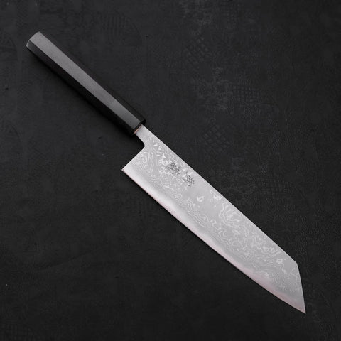 Kiritsuke Blue Steel #2 Damascus Buffalo Ebony Handle 210mm (8.3”)-[Musashi]-[Japanese-Kitchen-Knives]