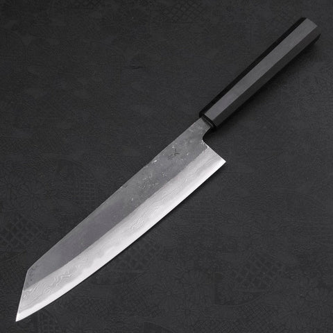 Kiritsuke Blue Steel #2 Kurouchi Damascus Buffalo Ebony Handle 210mm (8.3”)-[Musashi]-[Japanese-Kitchen-Knives]