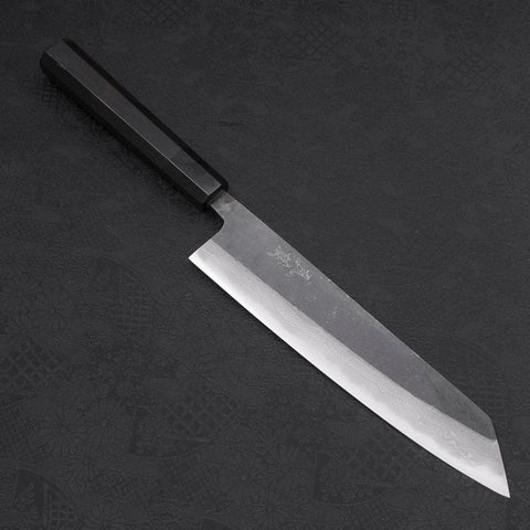 Kiritsuke Blue Steel #2 Kurouchi Damascus Buffalo Ebony Handle 210mm (8.3”)-[Musashi]-[Japanese-Kitchen-Knives]