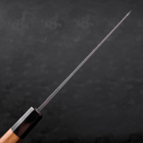 Kiritsuke Blue Steel #2 Kurouchi Damascus Buffalo Teak Handle 210mm (8.3”)-[Musashi]-[Japanese-Kitchen-Knives]