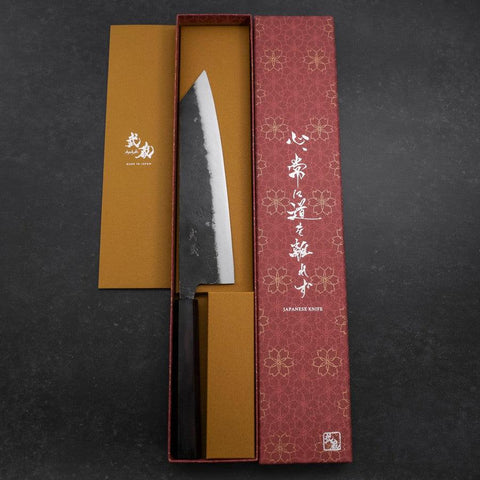 Kiritsuke Blue Steel #2 Kurouchi Ebony Handle 210mm (8.3”)-[Musashi]-[Japanese-Kitchen-Knives]