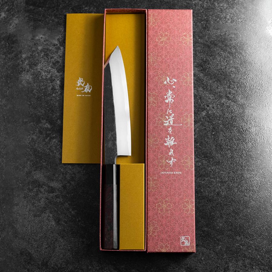 切付 青紙2号 黒打 ダマスカス 黒檀水牛柄 210mm – MUSASHI