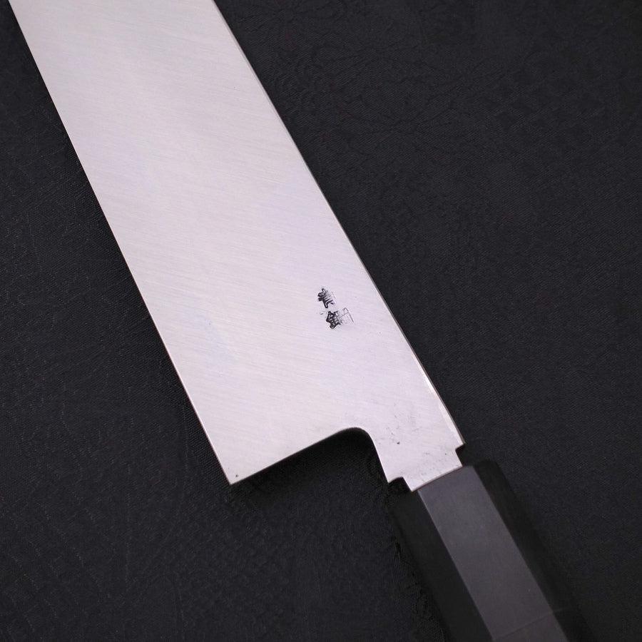 切付 片刃 青紙2号 墨流し 黒檀水牛柄 240mm – MUSASHI