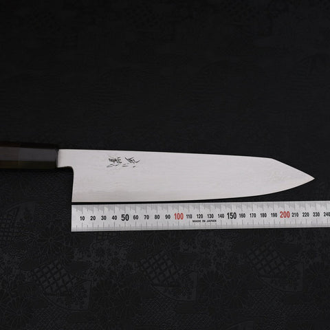Kiritsuke Blue Steel #2 Suminagashi Buffalo Ebony Handle 240mm (9.4”)-[Musashi]-[Japanese-Kitchen-Knives]