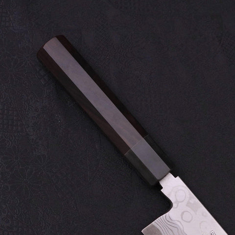 Kiritsuke Blue Steel #2 Suminagashi Buffalo Ebony Handle 270mm (10.6”)-[Musashi]-[Japanese-Kitchen-Knives]