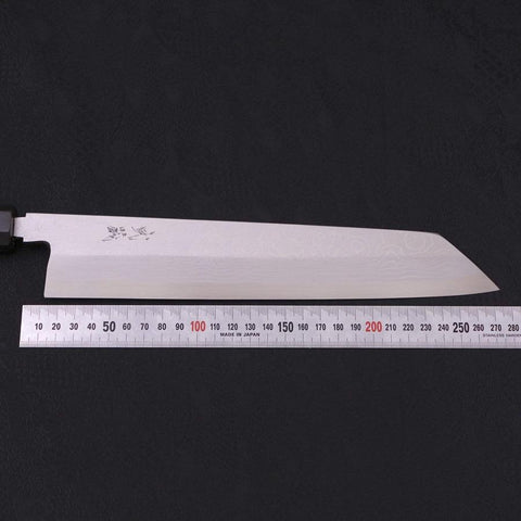 Kiritsuke Blue Steel #2 Suminagashi Buffalo Ebony Handle 270mm (10.6”)-[Musashi]-[Japanese-Kitchen-Knives]