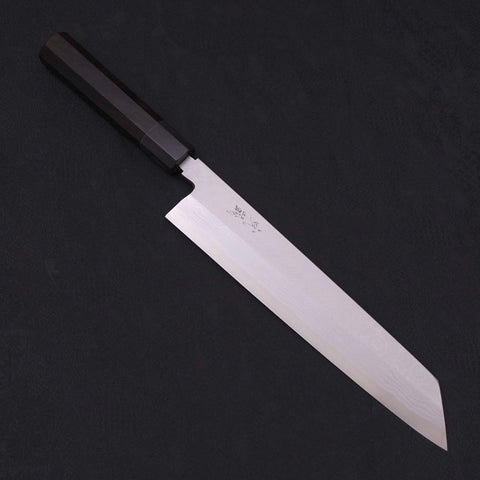 Kiritsuke Blue Steel #2 Suminagashi Buffalo Ebony Handle 270mm (10.6”)-[Musashi]-[Japanese-Kitchen-Knives]