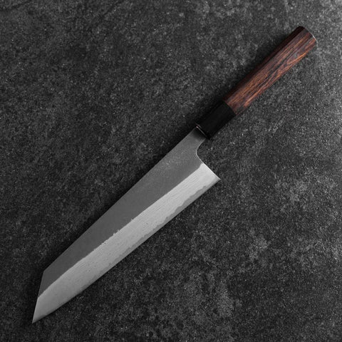 Kiritsuke Blue Super Kurouchi Damascus Buffalo Ebony Handle 210mm (8.3”)-[Musashi]-[Japanese-Kitchen-Knives]
