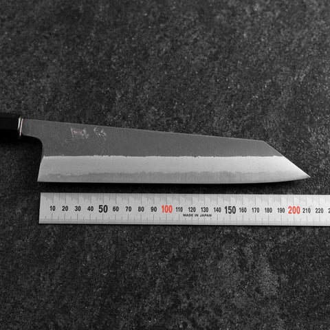 Kiritsuke Blue Super Kurouchi Damascus Buffalo Ebony Handle 210mm (8.3”)-[Musashi]-[Japanese-Kitchen-Knives]