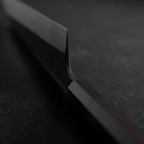 Kiritsuke Blue Super Kurouchi Damascus Buffalo Ebony Handle 210mm-[Musashi]-[Japanese-Kitchen-Knives]