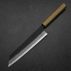 Kiritsuke Blue Super Kurouchi Tsuchime Oak Handle 210mm (8.3”)-[Musashi]-[Japanese-Kitchen-Knives]