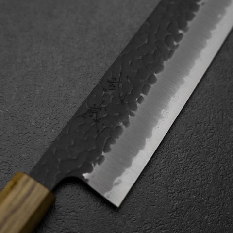 Kiritsuke Blue Super Kurouchi Tsuchime Oak Handle 210mm (8.3”)-[Musashi]-[Japanese-Kitchen-Knives]