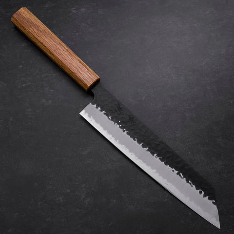 Kiritsuke Blue Super Kurouchi Tsuchime Oak Handle 210mm-[Musashi]-[Japanese-Kitchen-Knives]