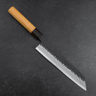 Kiritsuke Blue Super Kurouchi Tsuchime Zelkova Handle 210mm (8.3”)-[Musashi]-[Japanese-Kitchen-Knives]