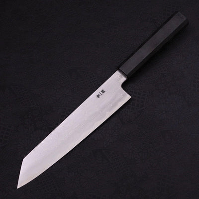 Kiritsuke Blue steel #1 Suminagashi Black Ishime Handle 200mm-Blue steel #1-Suminagashi-Japanese Handle-[Musashi]-[Japanese-Kitchen-Knives]