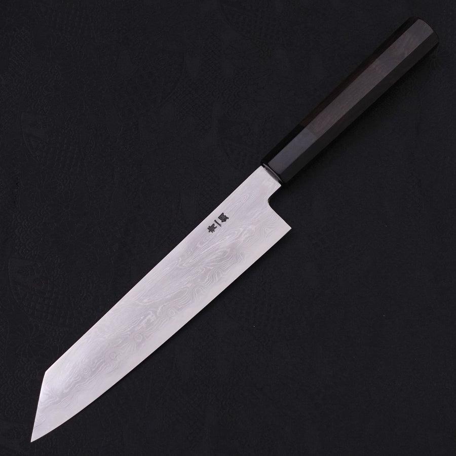 Kiritsuke Blue steel #1 Suminagashi Buffalo Ebony Handle 200mm-Blue steel #1-Suminagashi-Japanese Handle-[Musashi]-[Japanese-Kitchen-Knives]