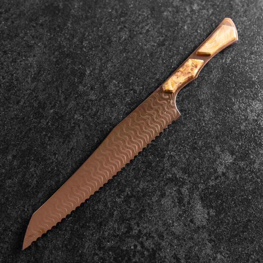 Kiritsuke Bread knife VG-10 Mirror Damascus Maple Handle 210mm