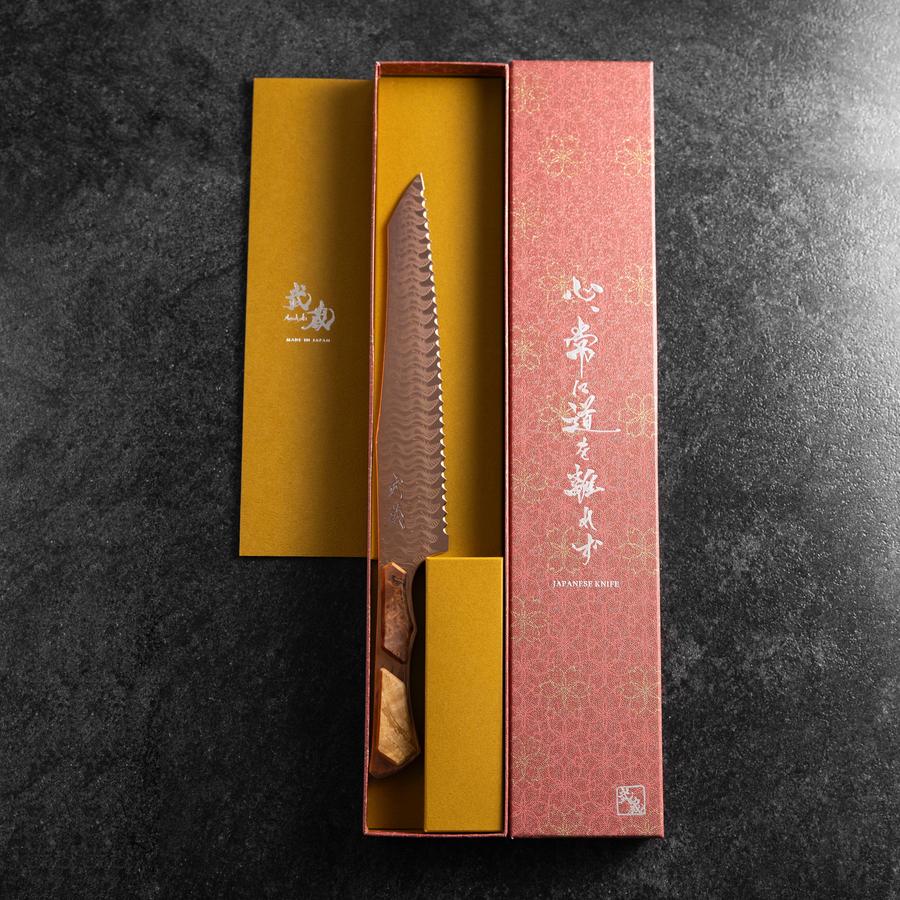 Kiritsuke Bread knife VG-10 Mirror Damascus Maple Handle 210mm