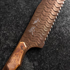 Kiritsuke Bread knife VG-10 Mirror Damascus Maple Handle 210mm - Brown-[Musashi]-[Japanese-Kitchen-Knives]