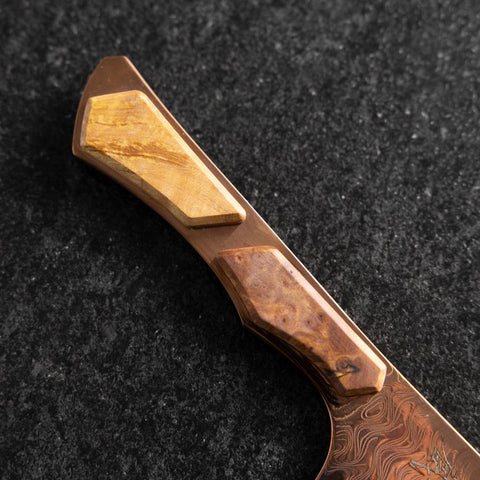 Kiritsuke Bread knife VG-10 Mirror Damascus Maple Handle 210mm - Brown-[Musashi]-[Japanese-Kitchen-Knives]