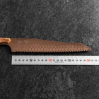 Kiritsuke Bread knife VG-10 Mirror Damascus Maple Handle 210mm - Brown-[Musashi]-[Japanese-Kitchen-Knives]