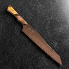 Kiritsuke Bread knife VG-10 Mirror Damascus Maple Handle 210mm - Brown-[Musashi]-[Japanese-Kitchen-Knives]