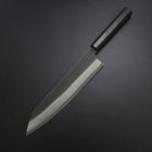 Kiritsuke Cobalt Stainless HRC62 Kurouchi Damascus Buffalo Ebony Handle 240mm-[Musashi]-[Japanese-Kitchen-Knives]