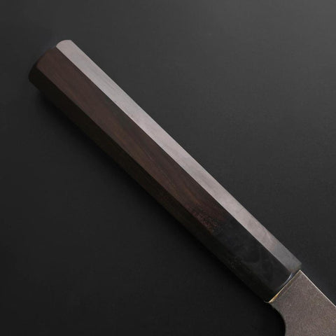 Kiritsuke Cobalt Stainless HRC62 Kurouchi Damascus Buffalo Ebony Handle 240mm-[Musashi]-[Japanese-Kitchen-Knives]