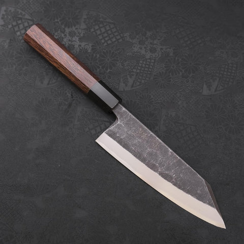 Kiritsuke Deba Blue Steel #2 Kurouchi Buffalo Wenge Handle 165mm (6.5”)-[Musashi]-[Japanese-Kitchen-Knives]