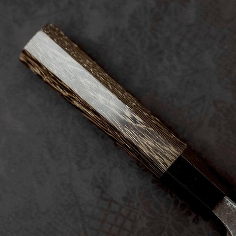 Kiritsuke Deba Blue Steel #2 Kurouchi Buffalo Wenge Handle 180mm (7”)-[Musashi]-[Japanese-Kitchen-Knives]