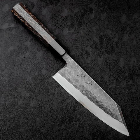 Kiritsuke Deba Blue Steel #2 Kurouchi Buffalo Wenge Handle 180mm (7”)-[Musashi]-[Japanese-Kitchen-Knives]