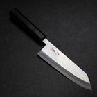Kiritsuke Deba Silver Steel #3 Mirror Buffalo Ebony Handle 180mm (7”)-[Musashi]-[Japanese-Kitchen-Knives]