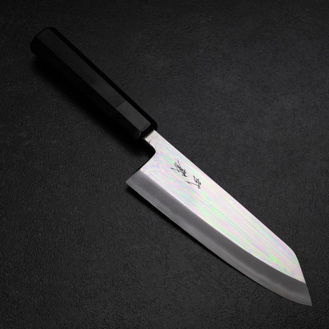Kiritsuke Deba Silver Steel #3 Mirror Buffalo Ebony Handle 180mm (7”)-[Musashi]-[Japanese-Kitchen-Knives]