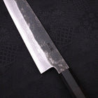 Kiritsuke Gyuto Blue Steel #1 Kurouchi Suminagashi Buffalo Ebony Handle 200mm (7.9”)-[Musashi]-[Japanese-Kitchen-Knives]