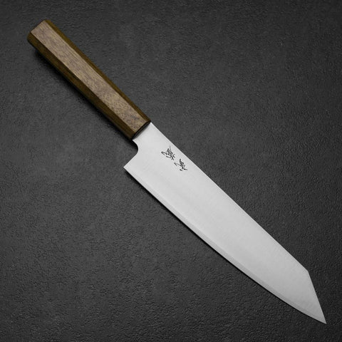 Kiritsuke Gyuto Blue Steel #2 Polished Olive Handle 210mm-[Musashi]-[Japanese-Kitchen-Knives]